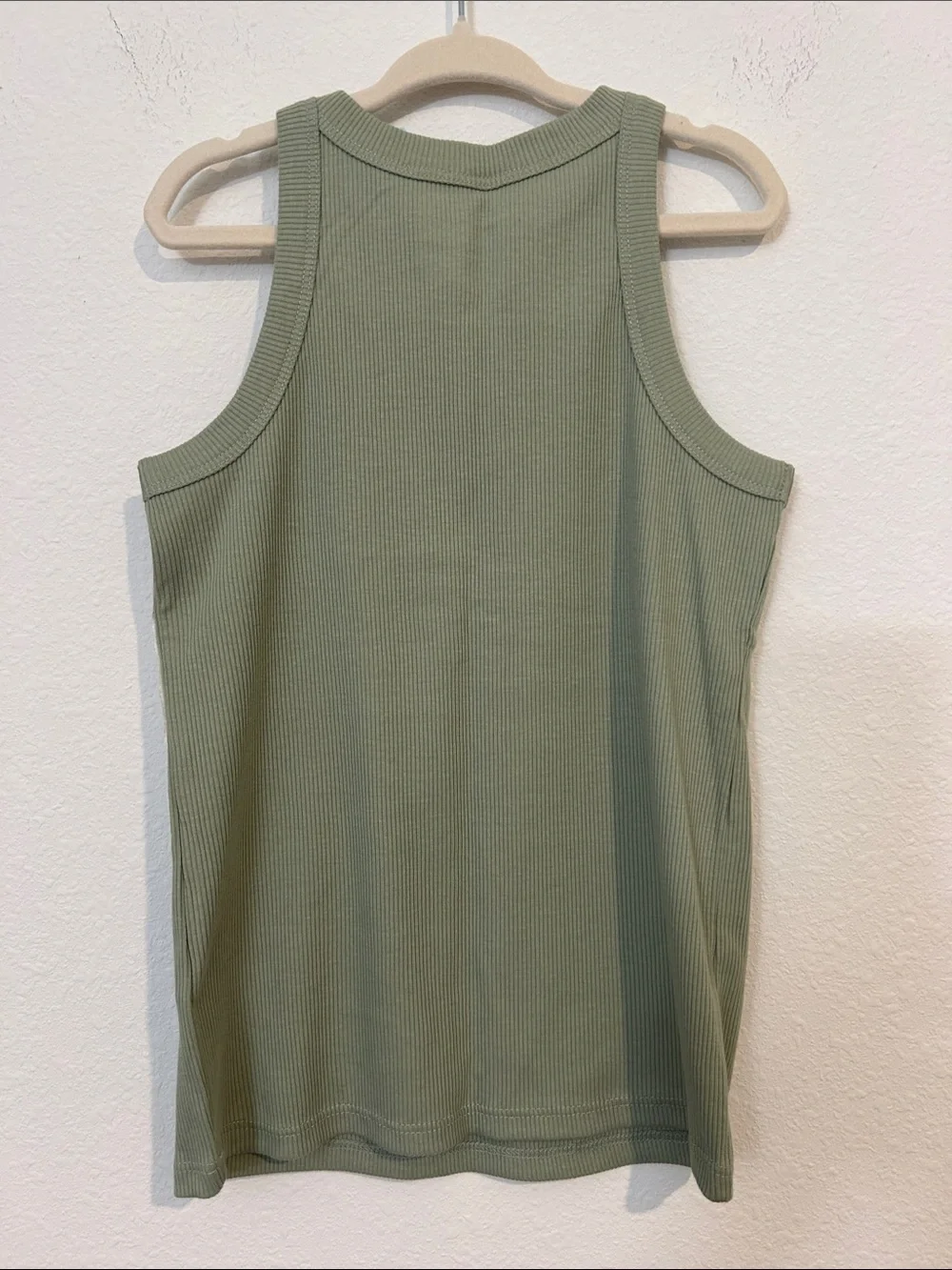 Magenta Ruffle-Strap Crop Tank & Olive Green Ribbed High-Neck Tank